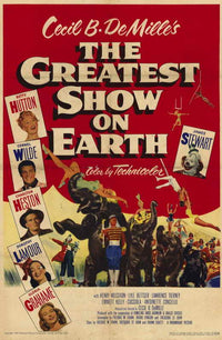 The Greatest Show on Earth Movie Poster Print featuring vibrant circus imagery.