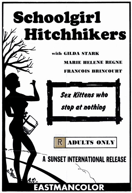 Schoolgirl Hitchhikers Movie Poster Print showcasing vintage film art.
