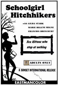 Schoolgirl Hitchhikers Movie Poster Print showcasing vintage film art.