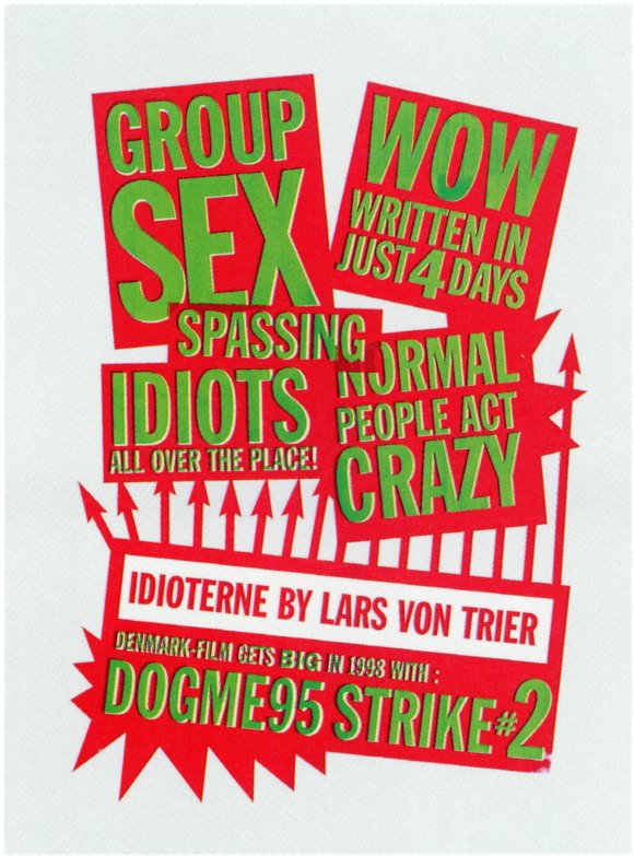 The Idiots movie poster print featuring bold visuals and artistic design.