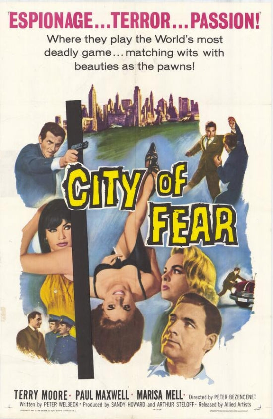 City of Fear Movie Poster Print showcasing suspenseful cinematic art.