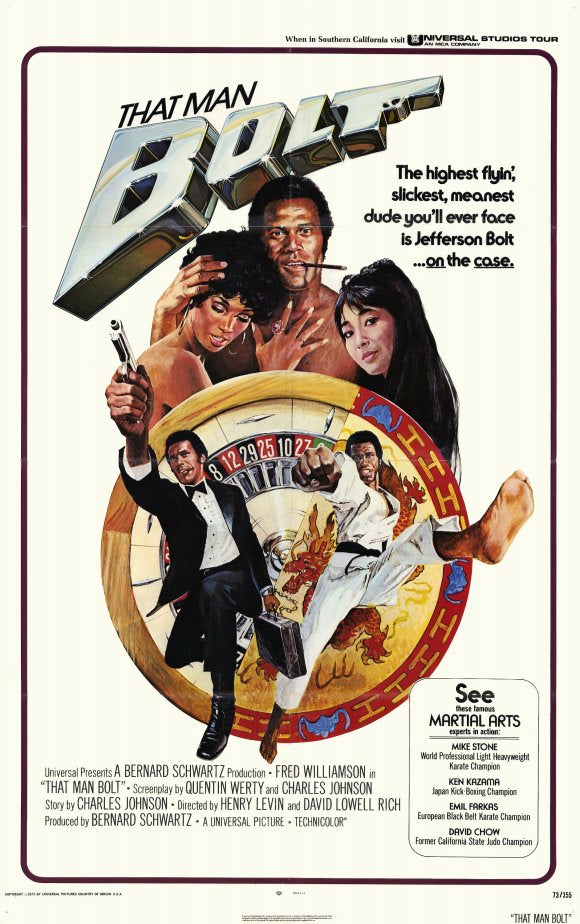 That Man Bolt Movie Poster Print featuring vibrant action imagery.
