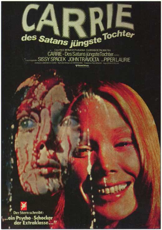 Carrie Movie Poster Print featuring iconic horror imagery.