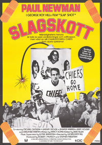 Slap Shot Movie Poster Print featuring iconic ice hockey film imagery