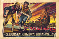 The Vikings Movie Poster Print featuring Norse warriors and landscapes.