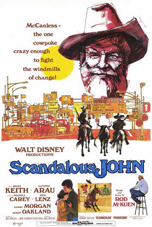 Scandalous John Movie Poster Print showcasing vibrant colors and classic design.