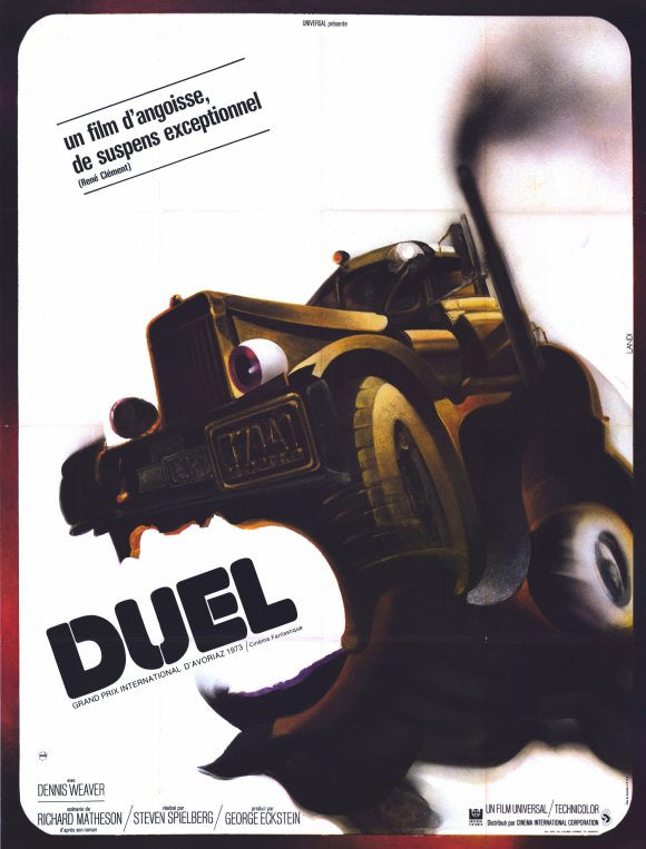 Duel Movie Poster Print featuring dramatic film art.