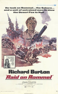Raid on Rommel movie poster print showcasing classic war film action.