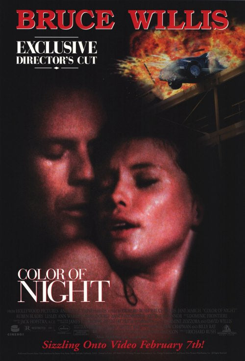 Color of Night Movie Poster Print featuring vibrant visuals and cinematic themes.