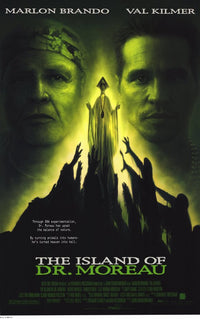 The Island of Dr. Moreau movie poster print featuring dramatic artwork.