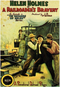 A Railroader's Bravery Movie Poster Print showcasing the bravery of railroad workers.