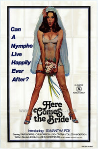 Here Comes The Bride Movie Poster Print featuring a romantic wedding theme.