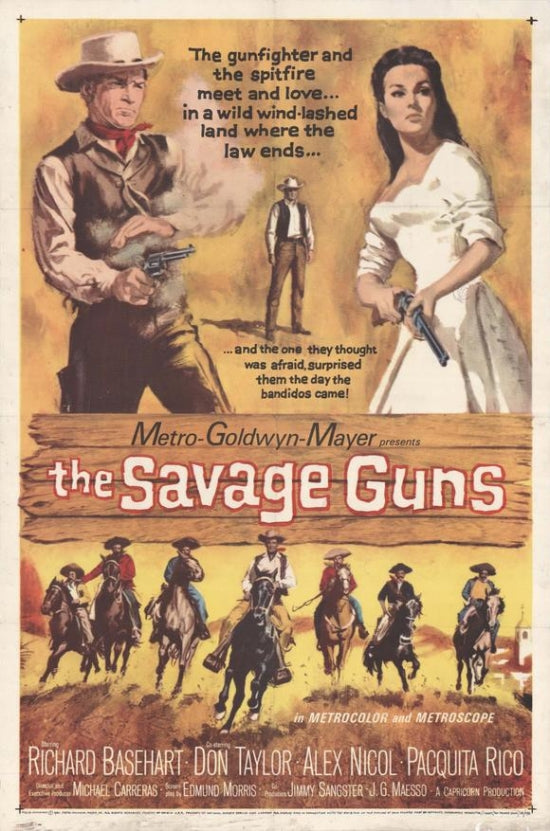 Savage Guns Movie Poster Print showcasing dynamic action artwork.