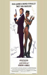 A View to a Kill Movie Poster Print featuring iconic James Bond imagery.