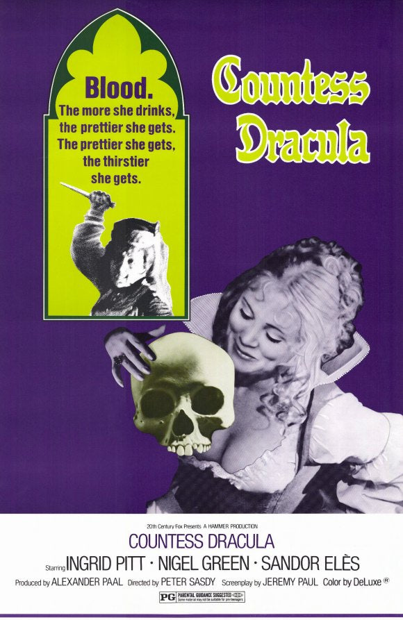 Countess Dracula Movie Poster Print showcasing classic horror art.