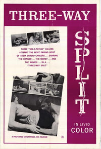 Three-Way Split Movie Poster Print showcasing vibrant cinematic elements.