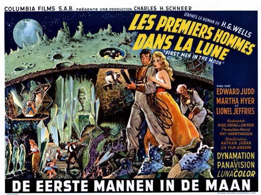 First Men in the Moon Movie Poster Print showcasing classic sci-fi artwork.