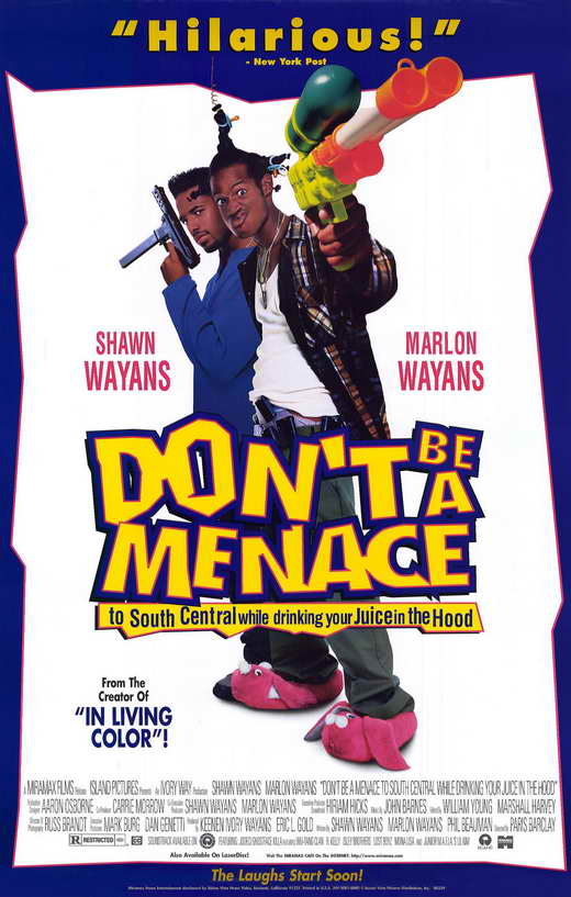 Don't Be a Menace to South Central While Drinking Your Juice in the Hood Movie Poster Print featuring iconic 90s comedy artwork.