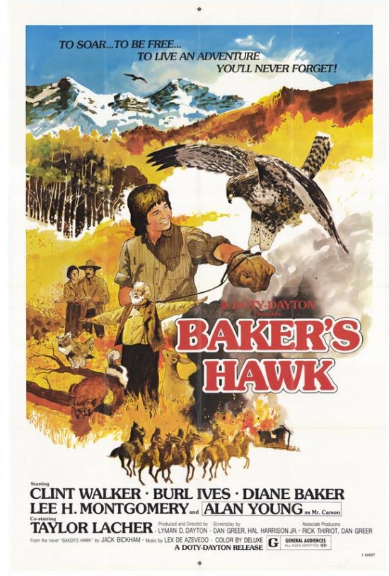 Baker's Hawk Movie Poster Print featuring vibrant cinematic artwork.