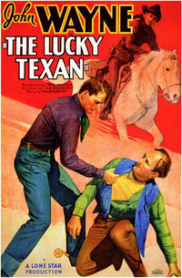 The Lucky Texan Movie Poster Print featuring classic western imagery.
