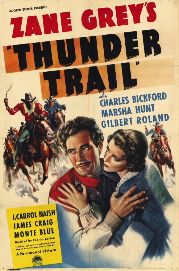 Thunder Trail Movie Poster Print showcasing classic Western cinema art