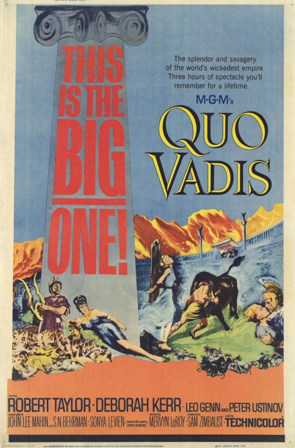 Quo Vadis Movie Poster Print, classic film art for home decor.