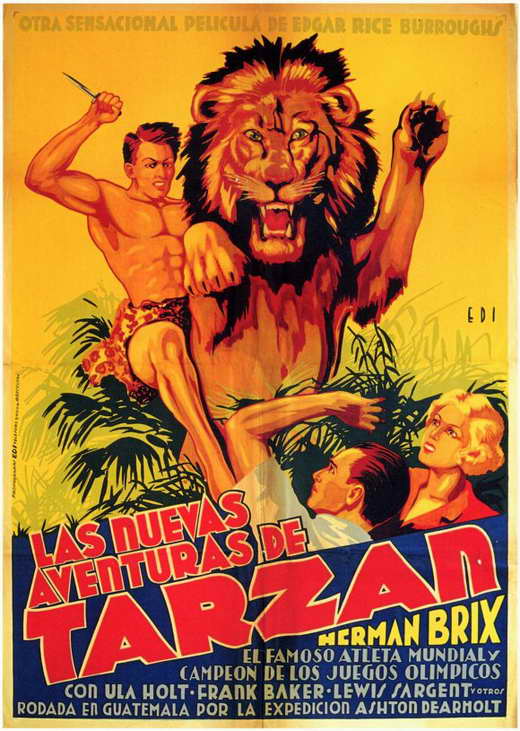 The New Adventures of Tarzan Movie Poster Print showcasing vibrant colors and classic adventure.