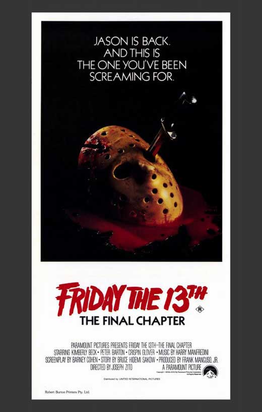 Friday the 13th Part 4 The Final Chapter Movie Poster Print