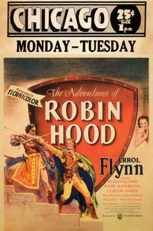 The Adventures of Robin Hood Movie Poster Print showcasing Robin Hood's legendary adventures.