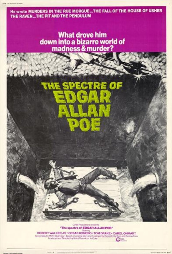 The Spectre of Edgar Allan Poe movie poster print showcasing literary themes.