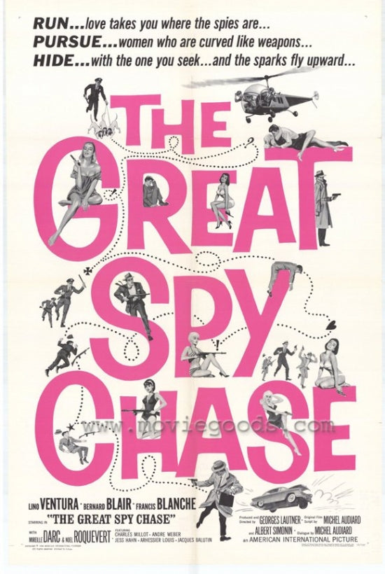 Great Spy Chase Movie Poster Print featuring vibrant colors and dynamic design.