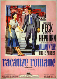 Roman Holiday Movie Poster Print showcasing classic film art.