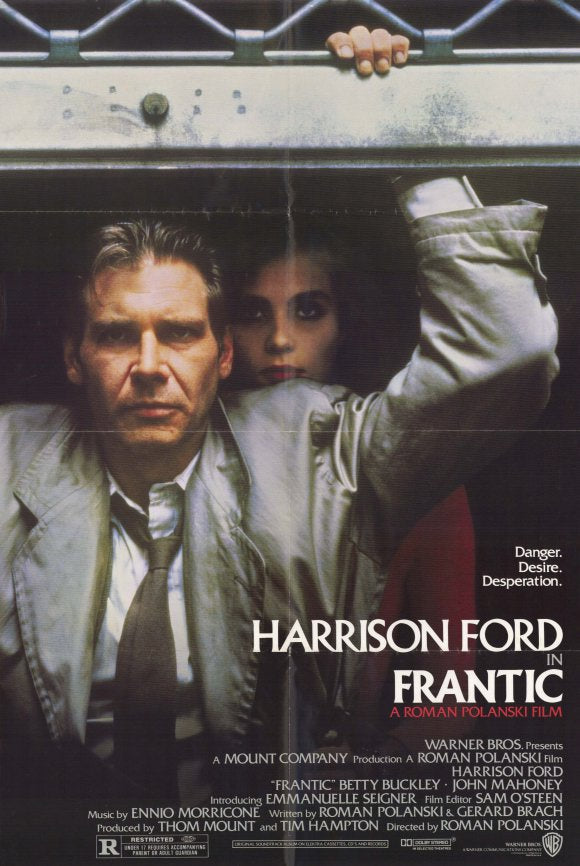 Frantic Movie Poster Print showcasing classic thriller artwork.