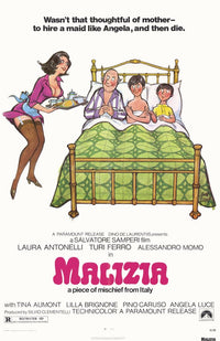 Malizia Movie Poster Print showcasing classic cinema art.