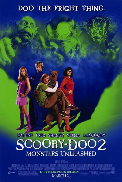 Scooby-Doo 2: Monsters Unleashed Movie Poster Print featuring the iconic characters from the movie.
