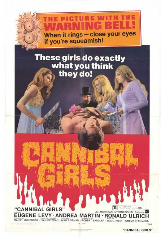 Cannibal Girls Movie Poster Print featuring iconic horror imagery.