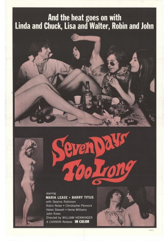 Seven Days Too Long Movie Poster Print featuring vibrant colors.