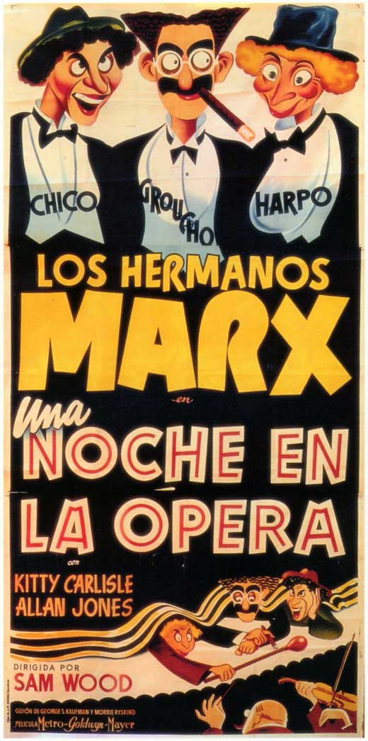A Night at the Opera Movie Poster Print showcasing classic cinema art.