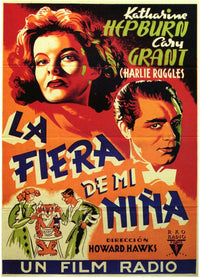 Bringing Up Baby Movie Poster Print showcasing classic film charm.