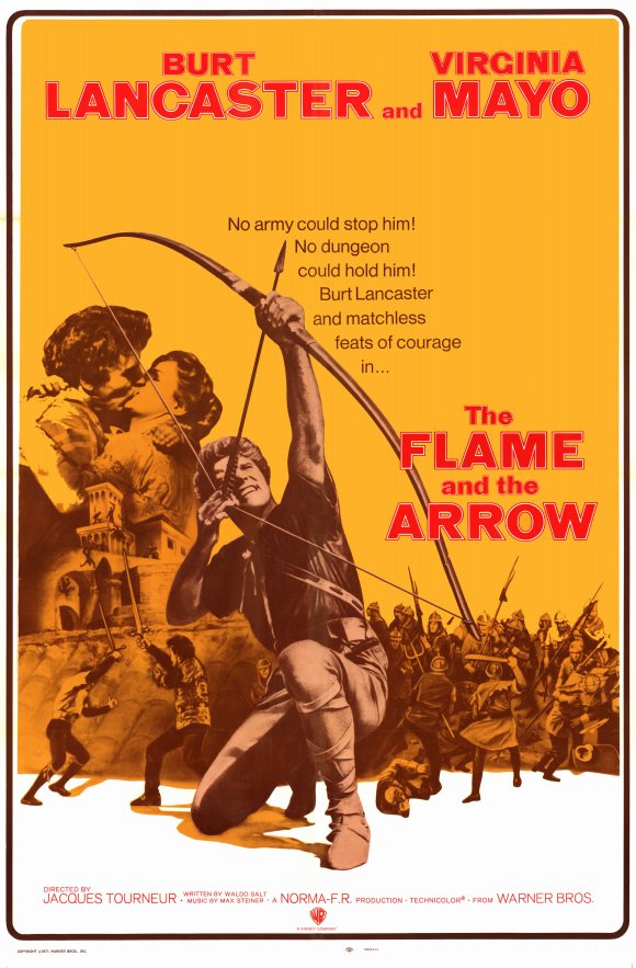 The Flame and the Arrow Movie Poster Print showcasing vibrant colors and classic cinema.