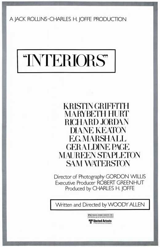 Interiors Movie Poster Print showcasing cinematic elegance.