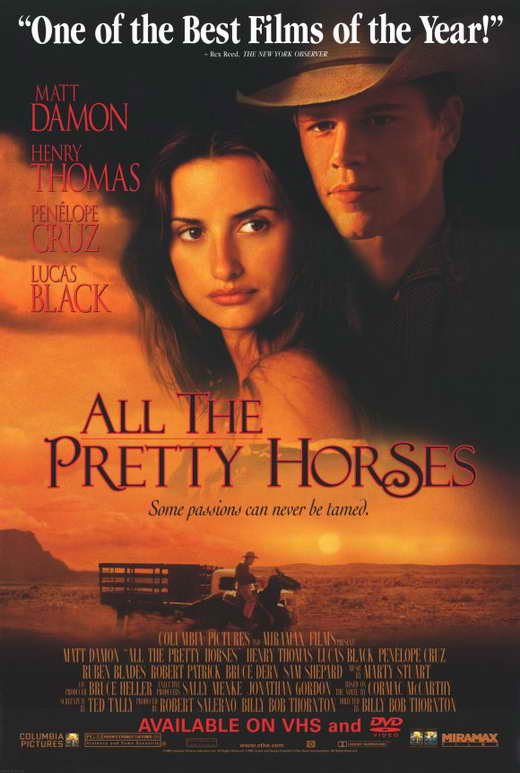 All the Pretty Horses Movie Poster Print showcasing cinematic artwork.