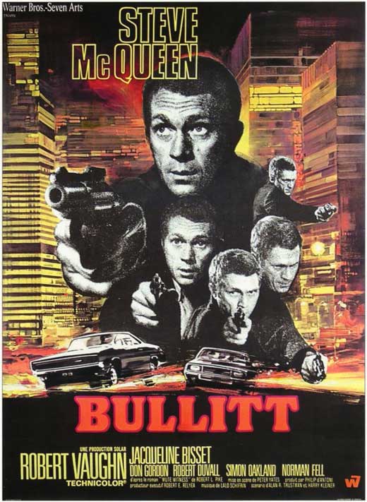 Bullitt Movie Poster Print featuring iconic film artwork