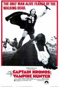 Captain Kronos: Vampire Hunter Movie Poster Print showcasing vintage horror theme.