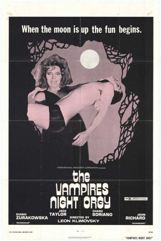 Vampires Night Orgy Movie Poster Print showcasing horror cinema art.