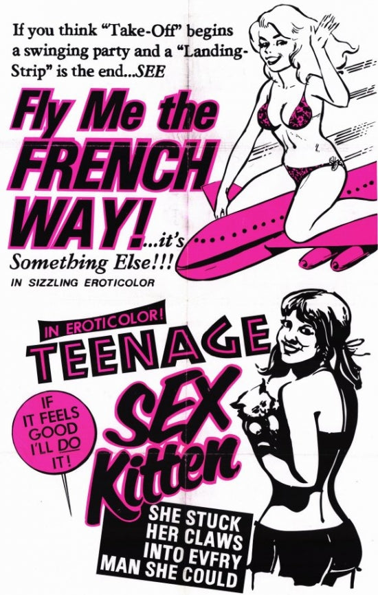 Fly Me the French Way Movie Poster Print showcasing vibrant colors and playful design.