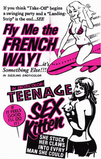 Fly Me the French Way Movie Poster Print showcasing vibrant colors and playful design.