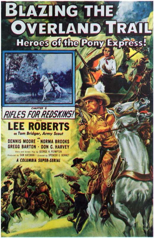 Blazing the Overland Trail Movie Poster Print showcasing vibrant colors and adventurous imagery.