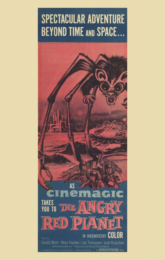 The Angry Red Planet Movie Poster Print featuring vibrant sci-fi imagery.