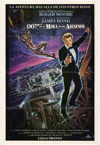A View to a Kill Movie Poster Print featuring classic James Bond imagery.